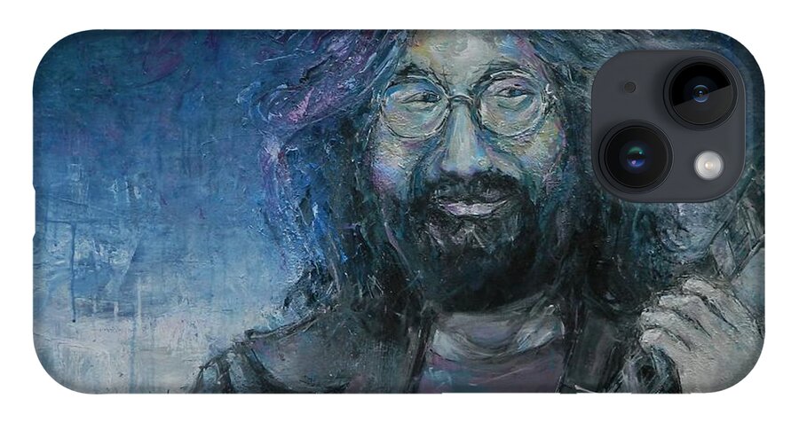 Garcia iPhone 14 Case featuring the painting Ripple in Still Water - Jerry Garcia by Dan Campbell
