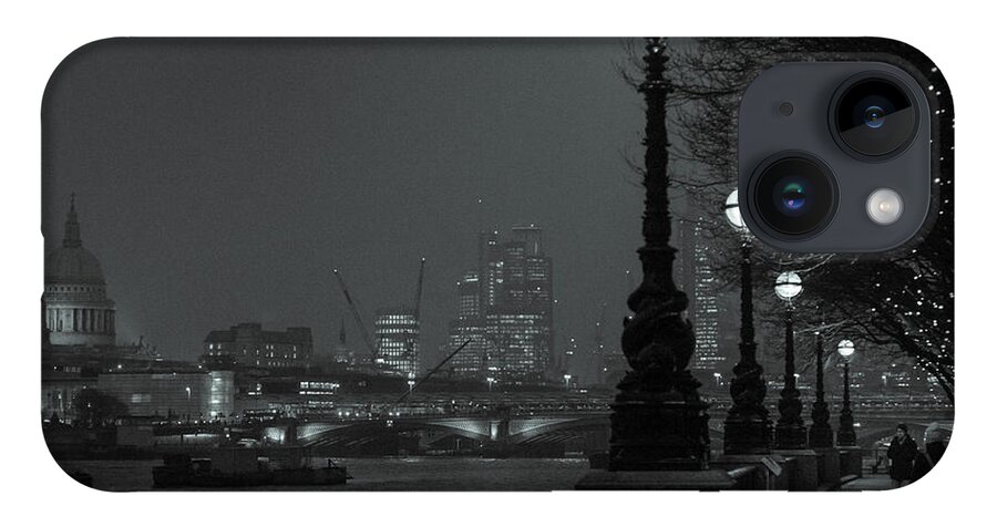 River iPhone 14 Case featuring the photograph River Thames Embankment, London 2 by Perry Rodriguez