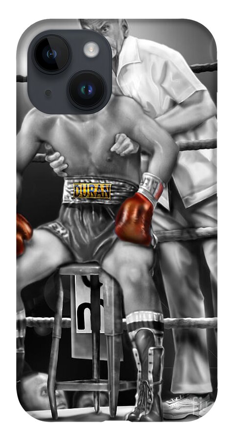 Roberto Duran iPhone Case featuring the painting Roberto Red Gloves of Gray by Reggie Duffie