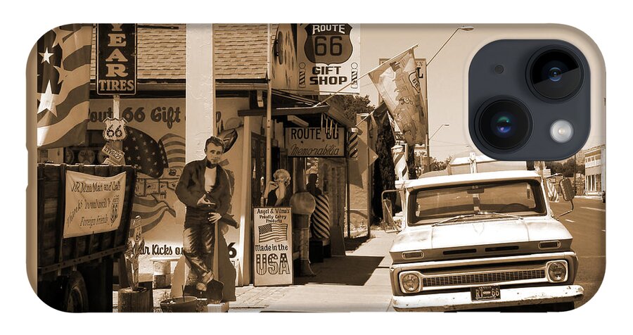Big Star Sign iPhone Case featuring the photograph Route 66 - Angel and Vilma's by Mike McGlothlen