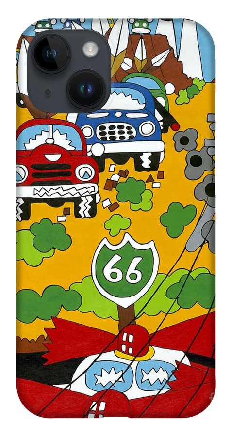 Desert iPhone 14 Case featuring the painting Route 66 by Rojax Art