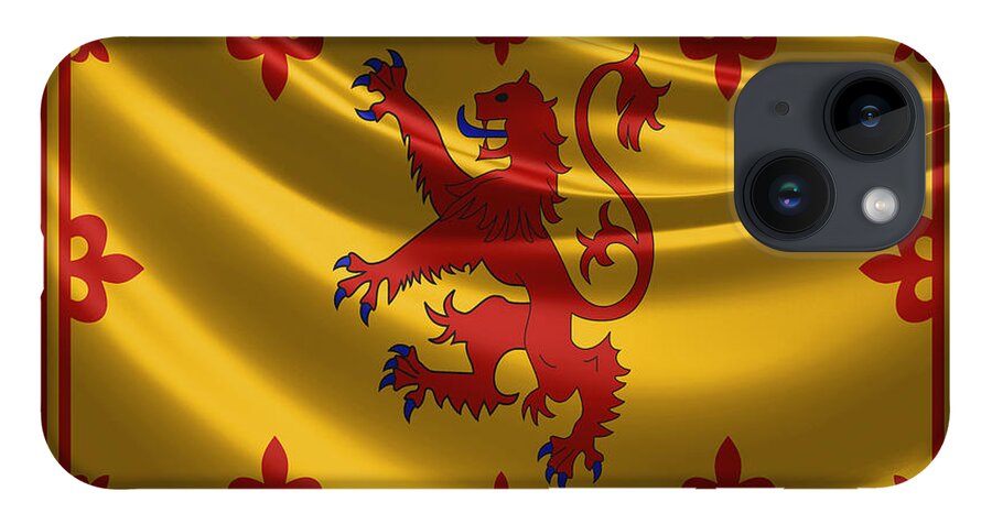 'royal Collection' By Serge Averbukh iPhone 14 Case featuring the digital art Royal Banner of the Royal Arms of Scotland by Serge Averbukh
