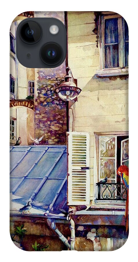 Rue Alent iPhone 14 Case featuring the painting Rue Allent - Paris 7eme - France by Francoise Chauray