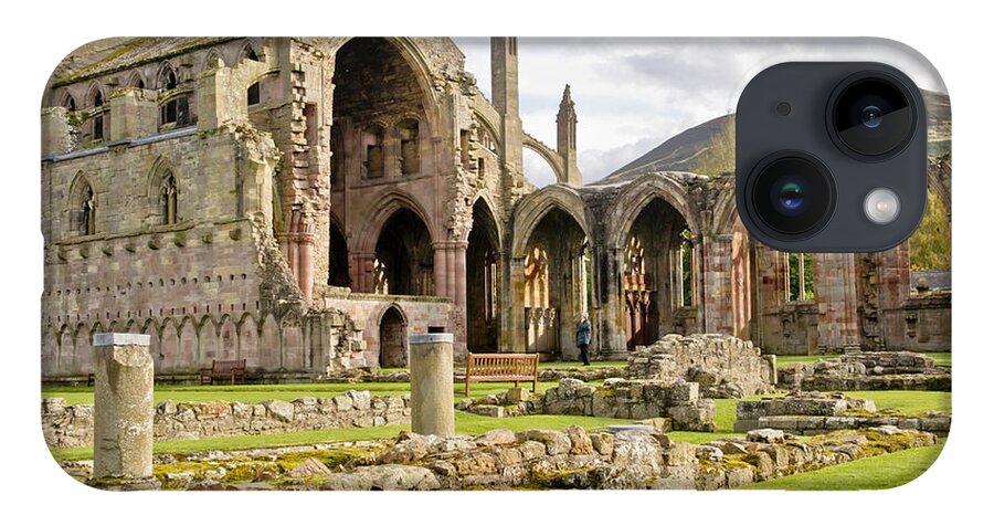 Melrose Abbey iPhone 14 Case featuring the photograph Ruins. Melrose Abbey. by Elena Perelman