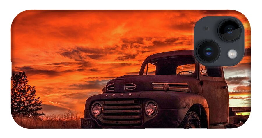 1948 iPhone 14 Case featuring the photograph Rusty Truck Sunset by Dawn Key