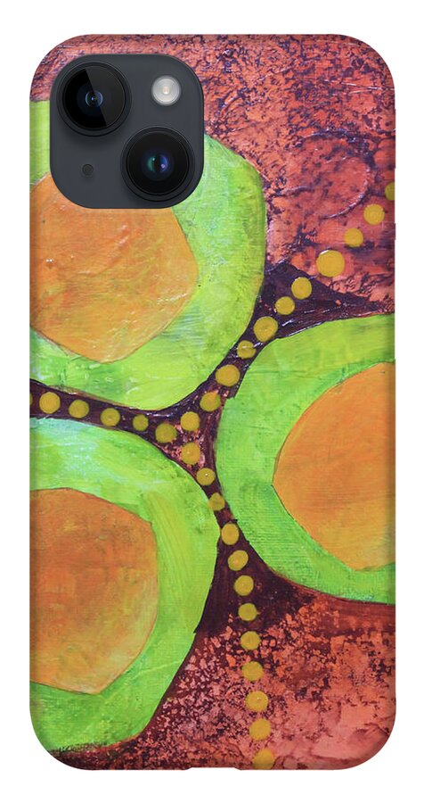 Orange iPhone 14 Case featuring the mixed media Safe Zones by April Burton