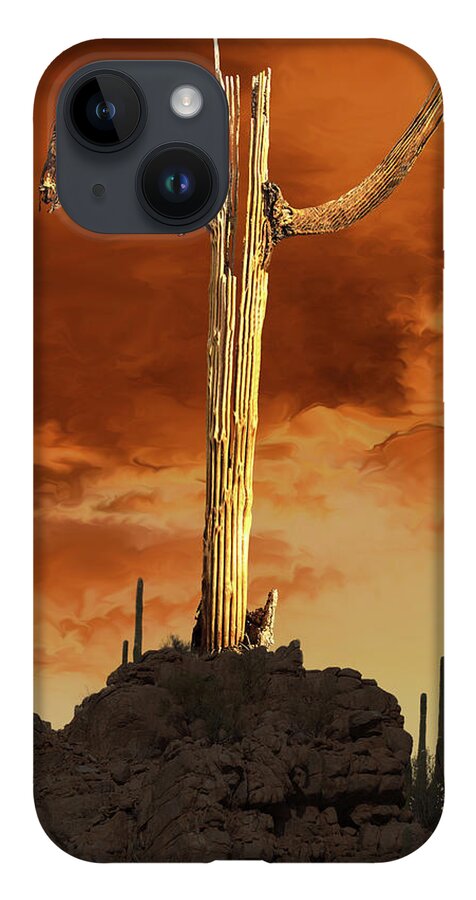 Saguaro iPhone Case featuring the photograph Saguaro Sculpture by Mike Stephens