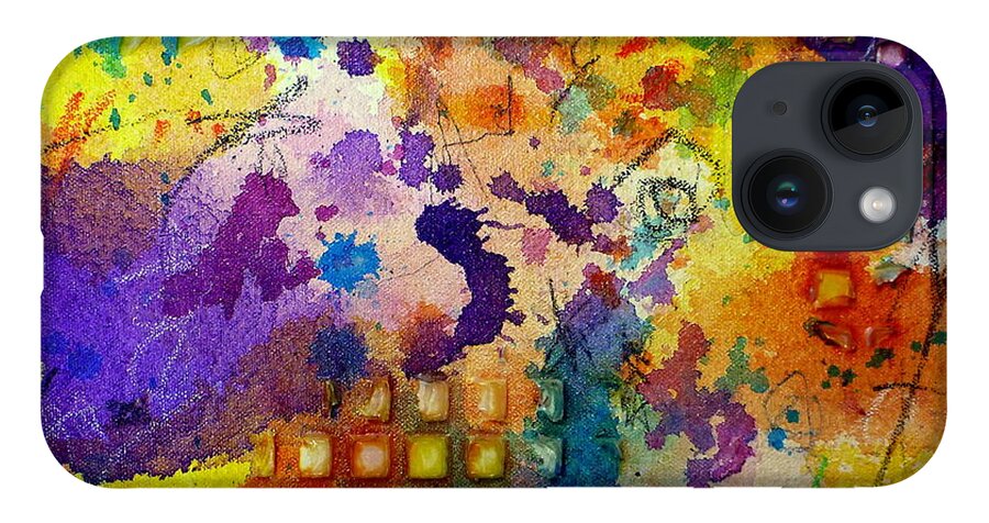 Abstract Painting iPhone 14 Case featuring the painting Same Old Story by Tracy Bonin