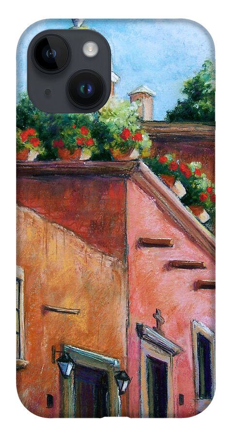 Landscape iPhone 14 Case featuring the pastel San Miguel de Allende by Candy Mayer