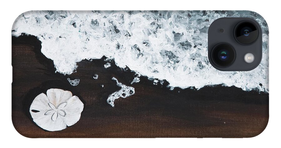 Darice Machel Mcguire iPhone 14 Case featuring the painting Sand Dollar by Darice Machel McGuire
