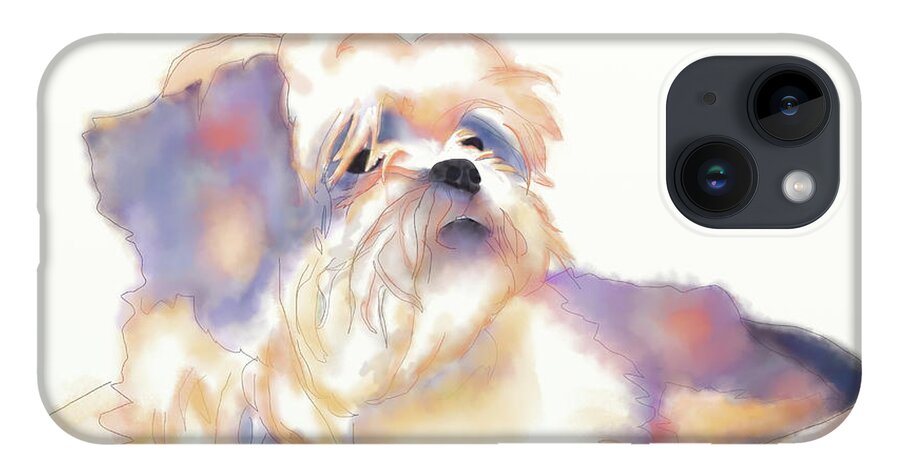 Dog iPhone 14 Case featuring the digital art Sasi by April Burton
