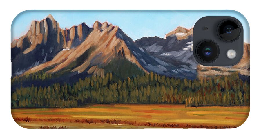 Sawtooth Mountains iPhone 14 Case featuring the painting Sawtooth Mountains - Iron Creek by Kevin Hughes