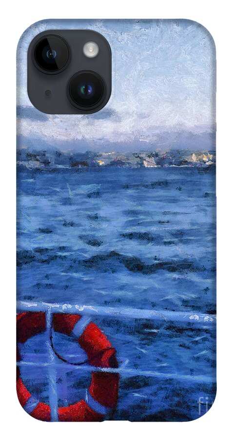 Painting iPhone 14 Case featuring the painting Seascape by Dimitar Hristov
