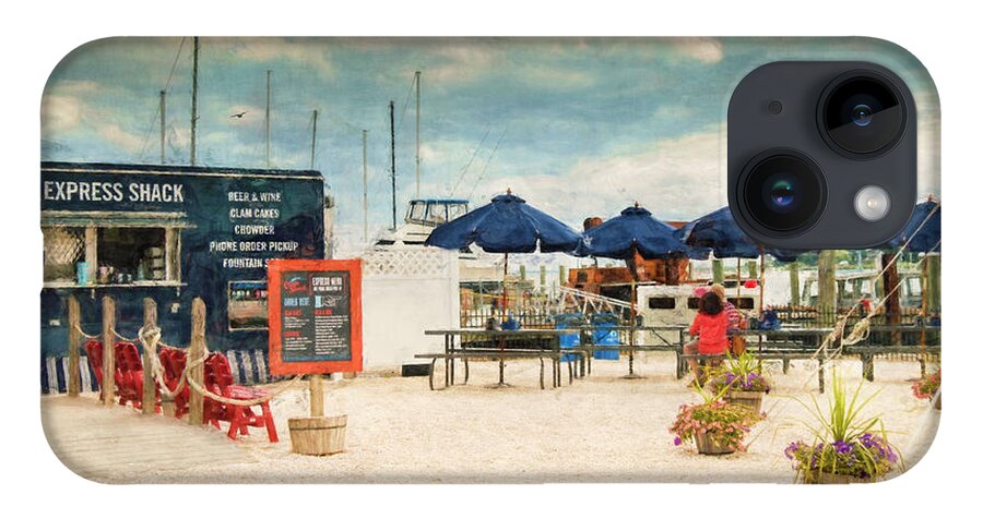 Food Clam Cakes iPhone 14 Case featuring the photograph Seaside Dining by Robin-Lee Vieira