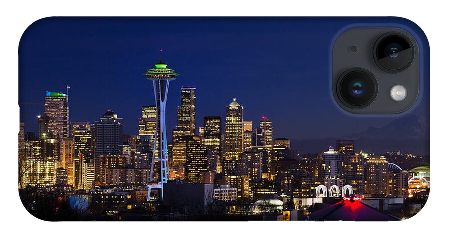 Seattle iPhone 14 Case featuring the photograph Seattle Seahawks Space Needle by Mary Jo Allen