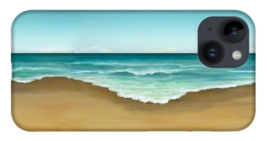 Abstract iPhone 14 Case featuring the painting Semi Abstract Beach by Stephen Jorgensen