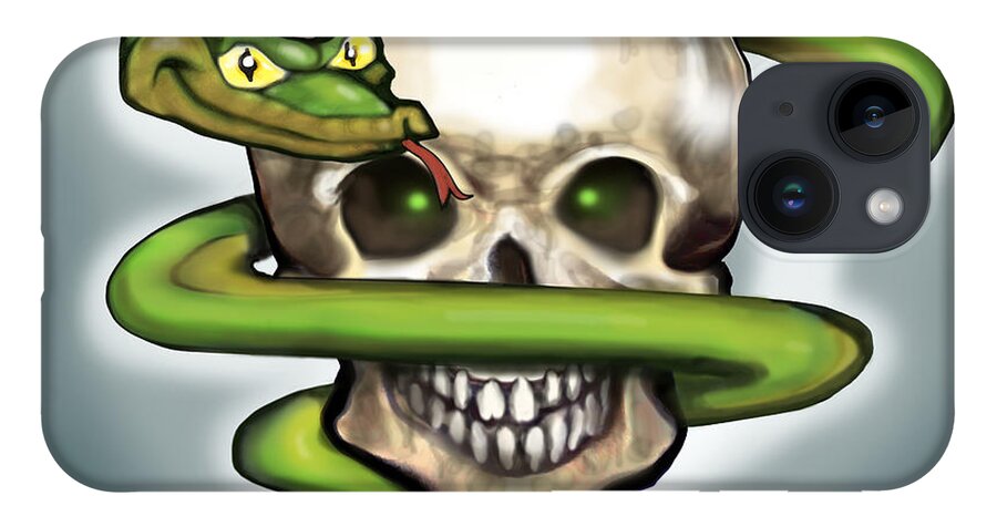 Serpent iPhone Case featuring the digital art Serpent n Skull by Kevin Middleton