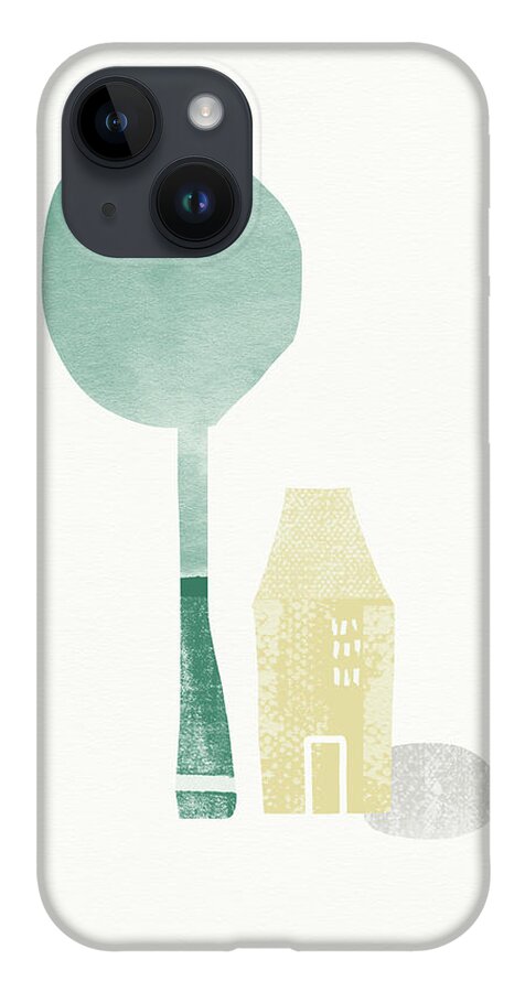 Minimal iPhone 14 Case featuring the painting Shade Tree- Art by Linda Woods by Linda Woods