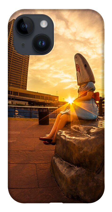 Buffalo Sunrise iPhone 14 Case featuring the photograph Shark Girl Dawn - Square by Chris Bordeleau