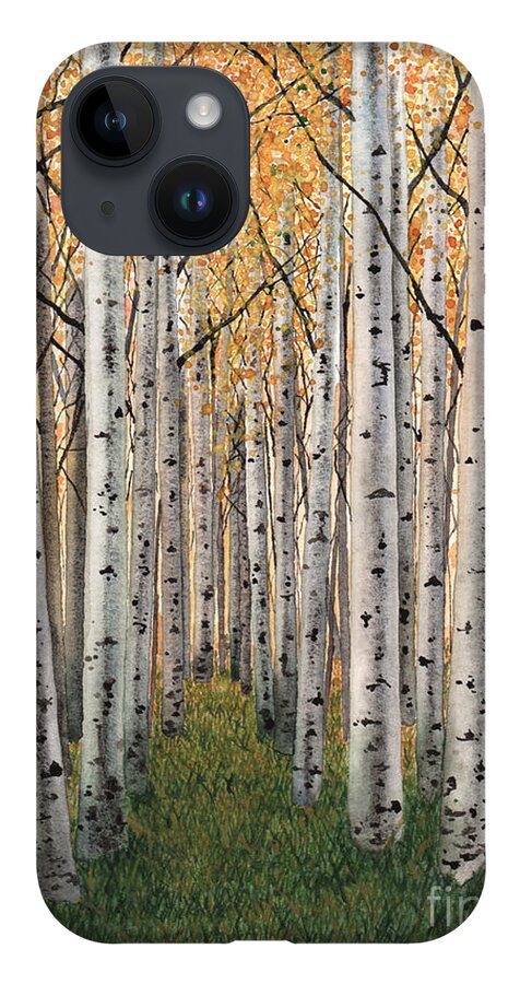 Forest iPhone Case featuring the painting Sierra Aspens by Hilda Wagner