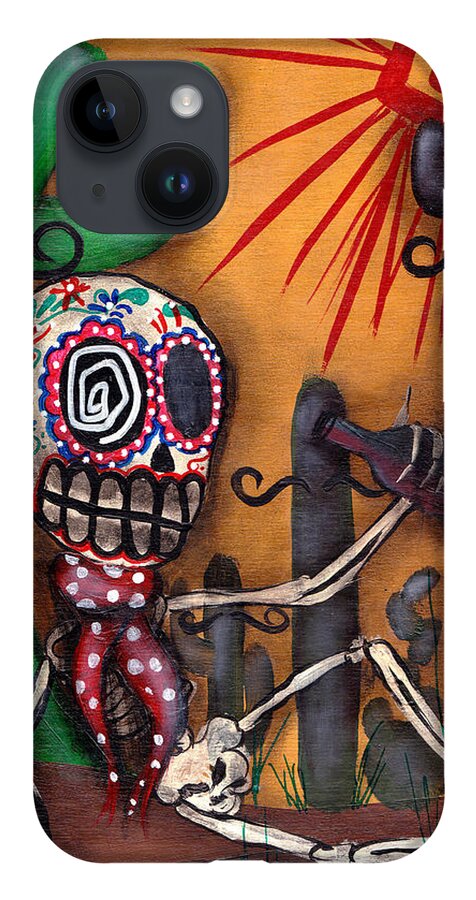 Day Of The Dead iPhone 14 Case featuring the painting Siesta by Abril Andrade