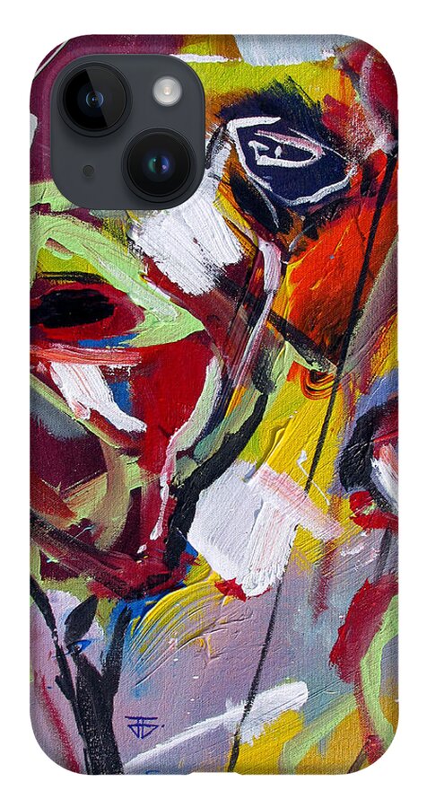 Florals iPhone Case featuring the painting Six Roses by John Gholson