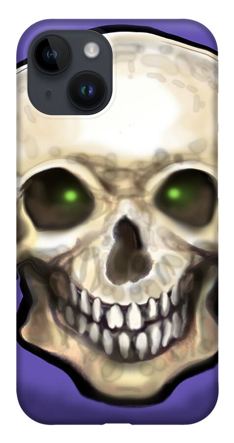 Skull iPhone 14 Case featuring the painting Skull by Kevin Middleton