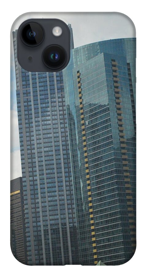 Blue iPhone Case featuring the photograph SkyScrapers by Michelle Hoffmann
