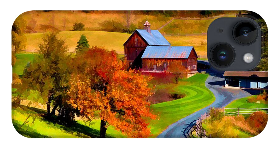 Sleepy Hollow Farm iPhone Case featuring the photograph Digital painting of Sleepy Hollow Farm by Jeff Folger