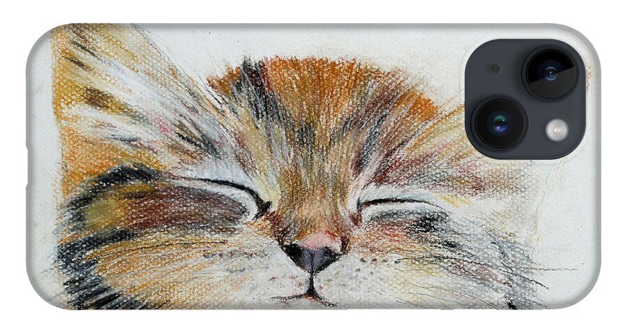 Kitten iPhone Case featuring the painting Sleepyhead by Marlene Schwartz Massey