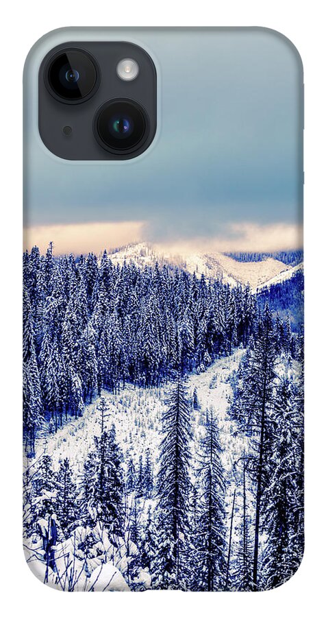 Idaho iPhone 14 Case featuring the photograph Snow Covered Mountains by Lester Plank