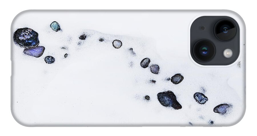 Theresa Tahara iPhone 14 Case featuring the photograph Snow Pebbles Right by Theresa Tahara