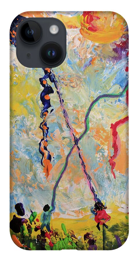 Kite iPhone 14 Case featuring the painting Soaring High by Sarabjit Singh