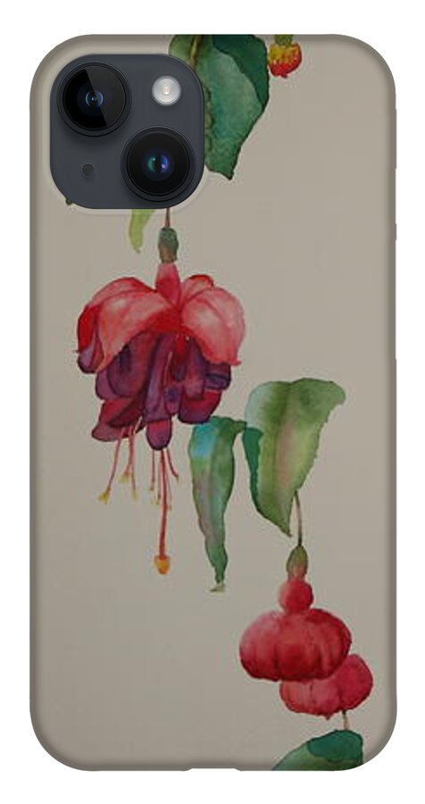 Climbing Vine iPhone 14 Case featuring the painting Social Climber II by Ruth Kamenev