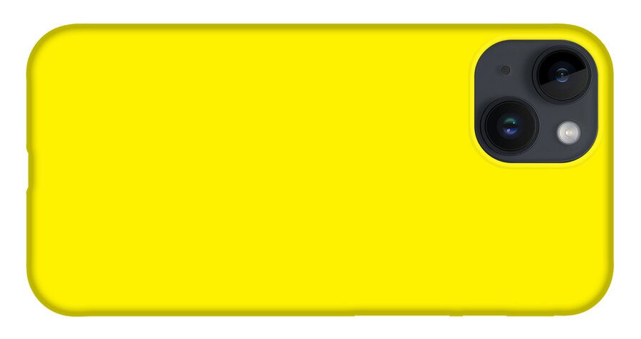 Solid iPhone 14 Case featuring the digital art Solid Plain Yellow by Delynn Addams