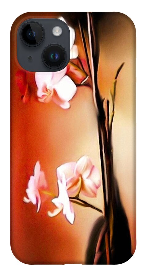 Orchid iPhone 14 Case featuring the digital art Soul Sisters by Sand And Chi