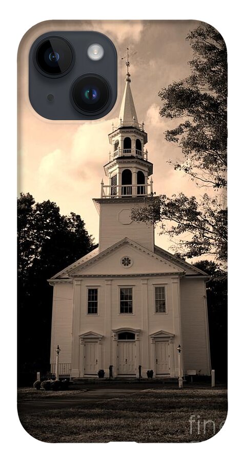 Church iPhone 14 Case featuring the photograph South Britain Congregational Church by Dani McEvoy