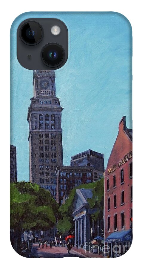 Faneuil Hall iPhone 14 Case featuring the painting South Market Boston by Deb Putnam