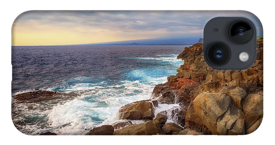 Seascape iPhone 14 Case featuring the photograph South Point Sea Cliffs by Susan Rissi Tregoning