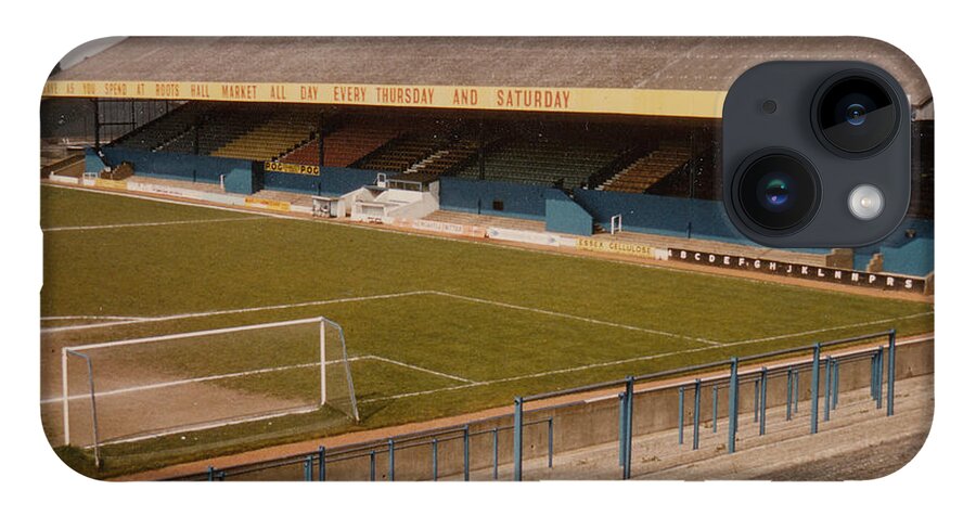 iPhone 14 Case featuring the photograph Southend United - Roots Hall - East Stand 2 - 1970s by Legendary Football Grounds