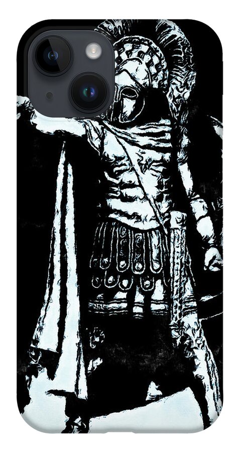 Spartan Warrior iPhone Case featuring the painting Spartan Hoplite - 19 by AM FineArtPrints