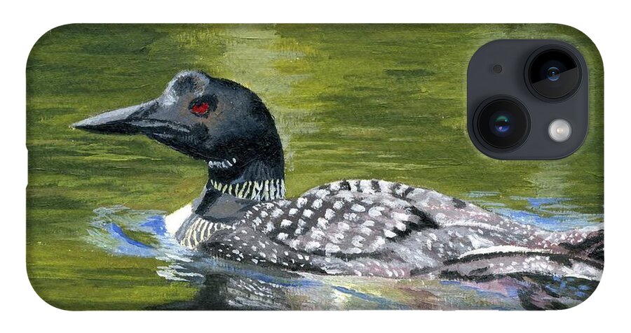 Loon iPhone 14 Case featuring the painting Spirit of the North by Lynne Reichhart