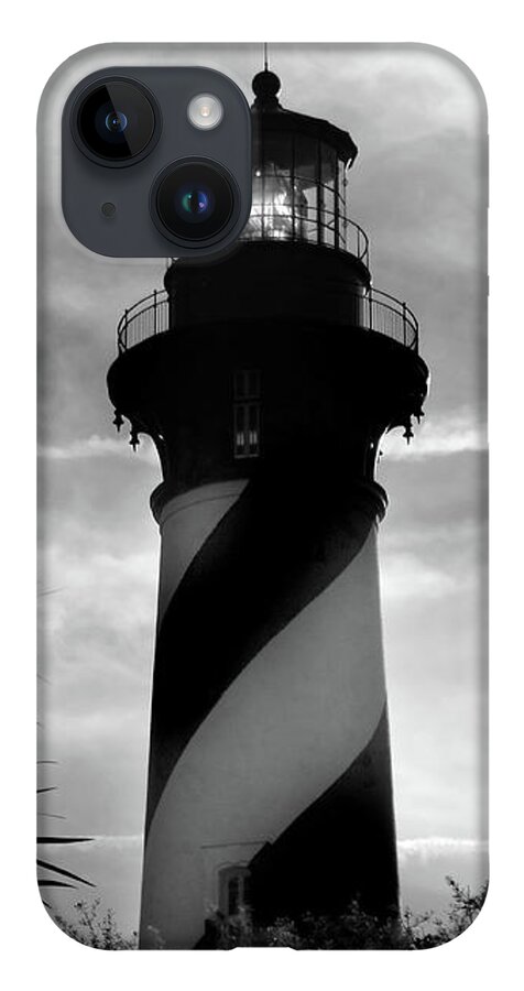St. Augustine Light Station iPhone 14 Case featuring the photograph St. Augustine Light B W by David T Wilkinson
