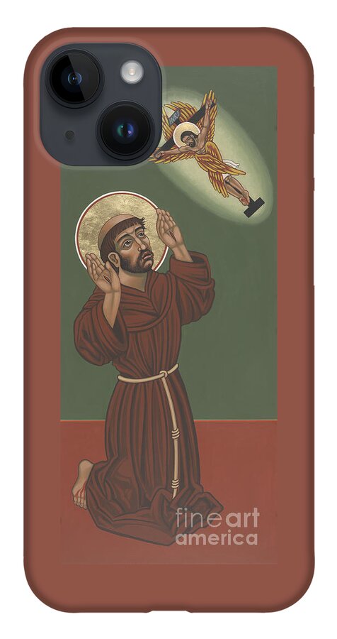 St Francis iPhone 14 Case featuring the painting St Francis- Viriditas by William Hart McNichols