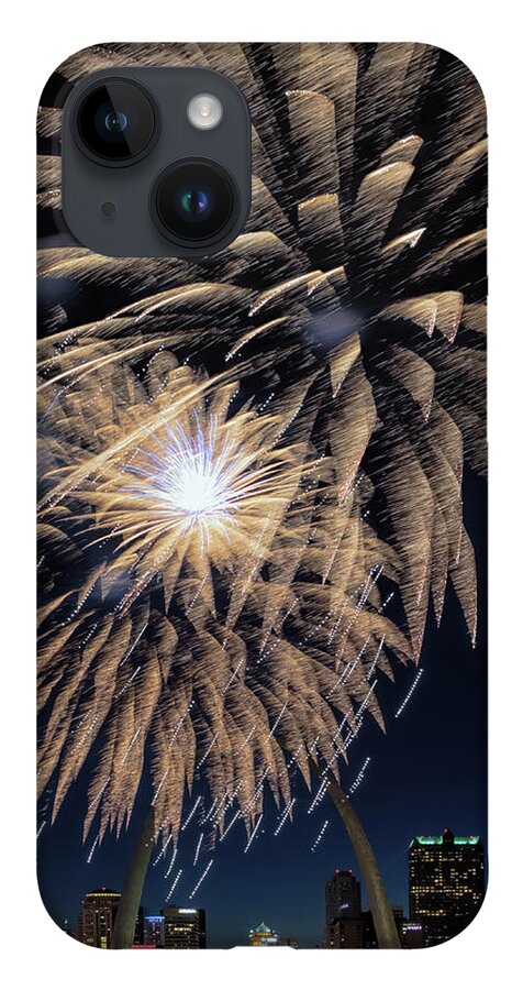 Fireworks iPhone 14 Case featuring the photograph St Louis Celebration by Susan Rissi Tregoning