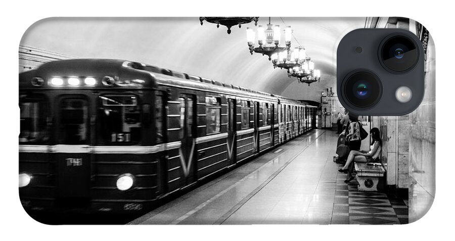 Russia iPhone 14 Case featuring the photograph St Petersburg Russia Subway Station by Thomas Marchessault