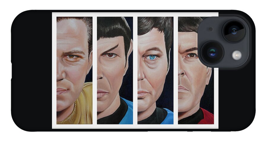 Star Trek iPhone 14 Case featuring the painting Star Trek Set One by Vic Ritchey