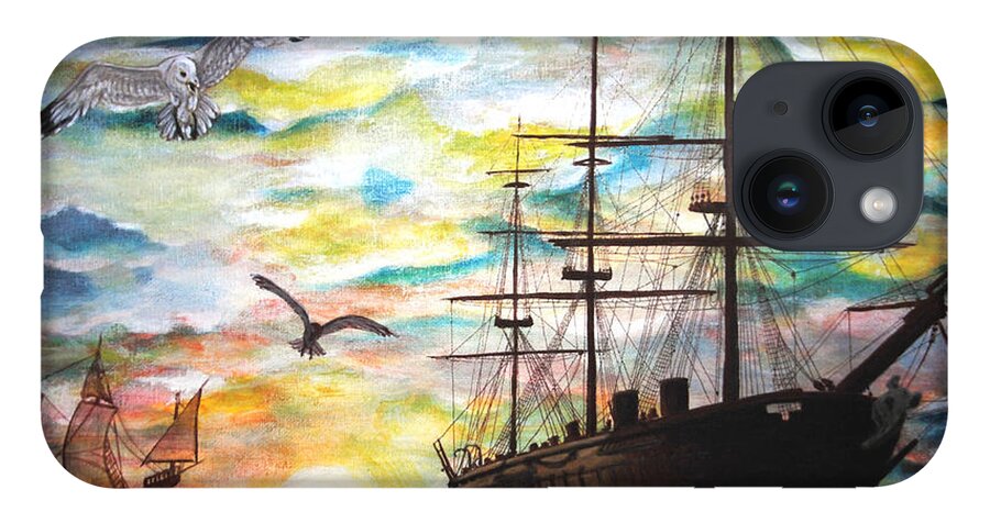 Ships iPhone Case featuring the painting Starboard Flight by Vallee Johnson