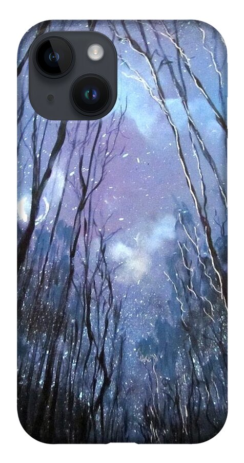 Landscape iPhone 14 Case featuring the painting Starlight by Barbara O'Toole