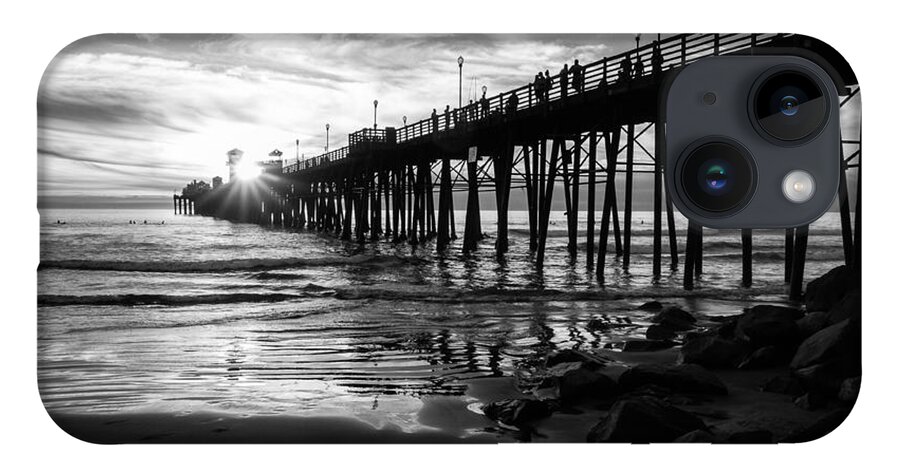Black And White iPhone 14 Case featuring the photograph Stars and Swirls in Oceanside by Ana V Ramirez